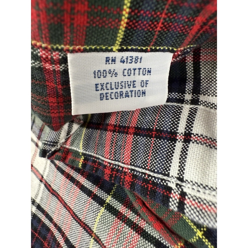 Ralph Lauren Red Plaid Classic Oxford Dress Shirt Men's Large Green Pony‎ - Picture 8 of 10